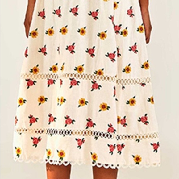 FARM RIO Embroidered MIDI Dress (MED) ***NWT*** - Picture 5 of 12